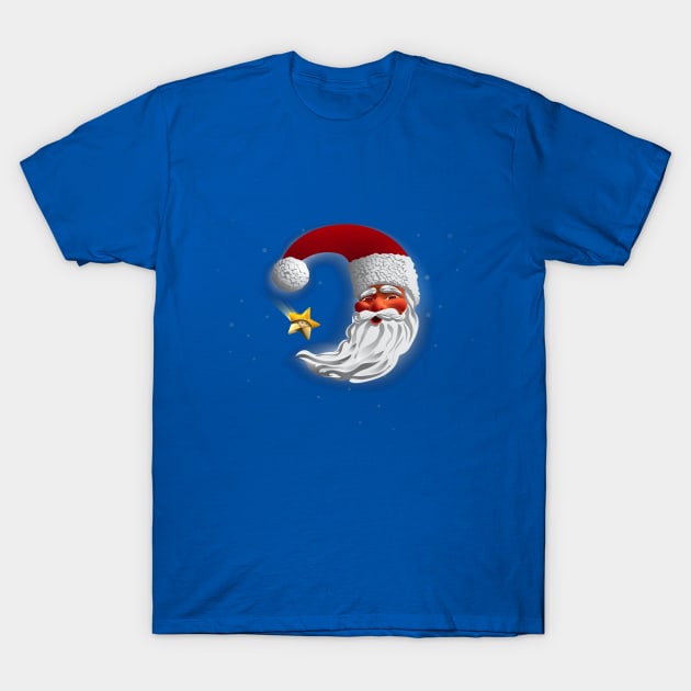 Santa Claus Moon and Star T-Shirt by lidijaarts